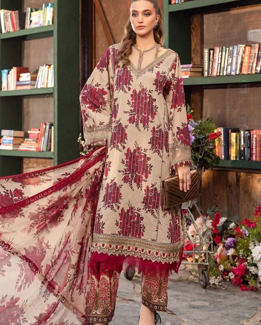 Pure Lawn Digital Embroidered Dress - LCS010