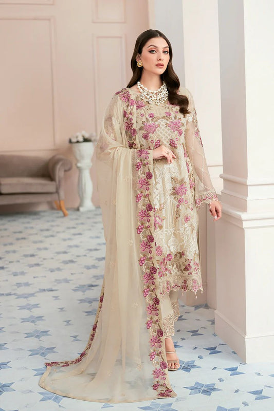 Pure Chiffon Majestic Embroidered Dress : CWS050